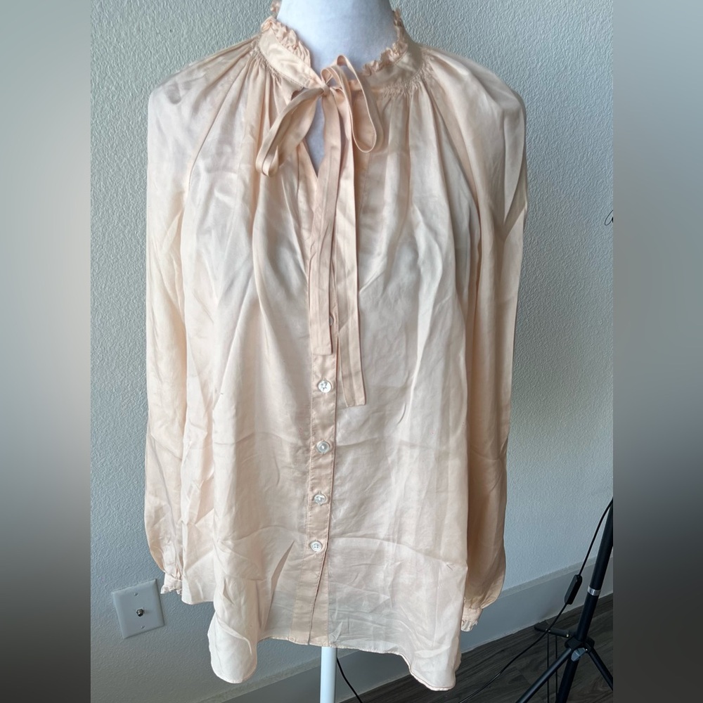 Elizabeth and james silk romantic Button-Up silk Blouse